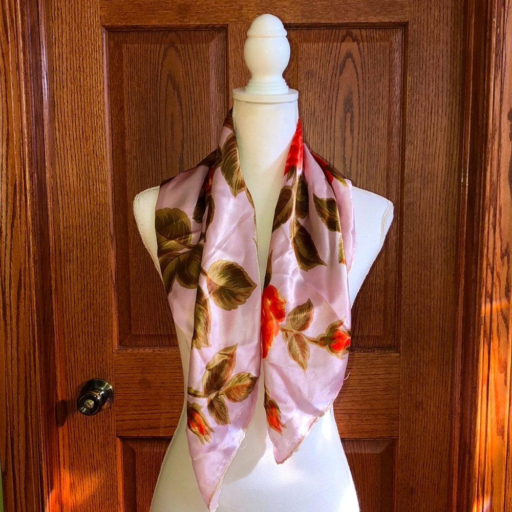 NEW LISTING! Vintage Satin Scarf - Picture 3 of 4